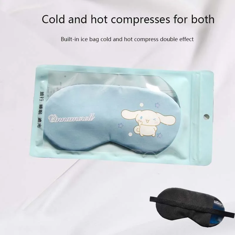 

Kawaii Sanrio Sleep Eye Mask Cinnamorol Kuromi Melody Cartoon Ice Compress Hot Compress Relieve Fatigue Student Shading Eye Mask