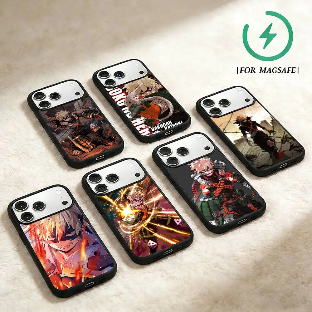 Фото Чехол для телефона с персонажами аниме B-Bakugo K-Katsuki для iPhone 17, 16, 15, 14, 13, 12, Plus, Pro, Max с магнитной беспроводной зарядкой MagSafe №1