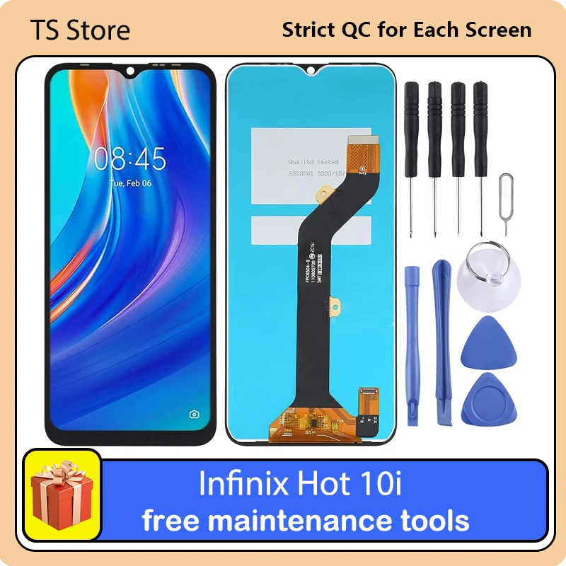 

TFT LCD Screen for Infinix Hot 10i X659B, PR652B, X658E, with Digitizer Full Assembly Display Touch Replacement