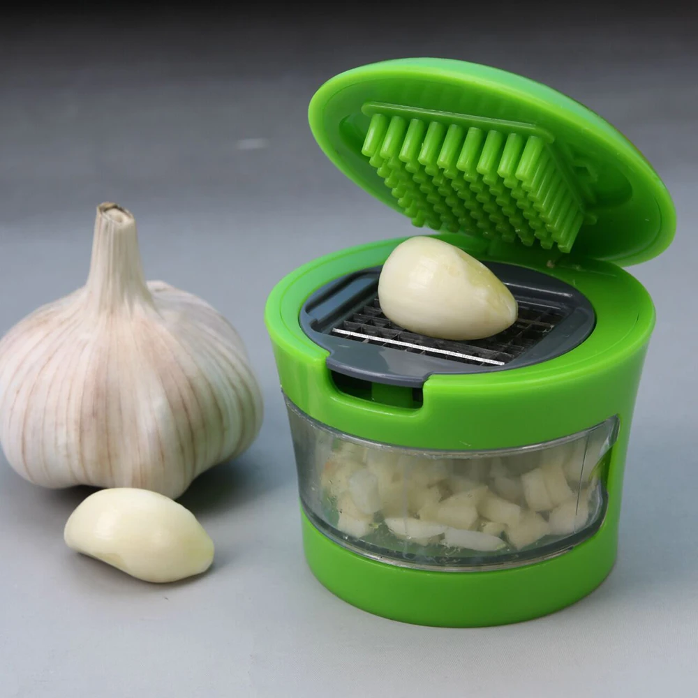 Multi-function Mini Garlic Press ABS Stainless Steel Garlic Masher Chopper Slicer Hand Presser Grinder Kitchen Vegetable Tools
