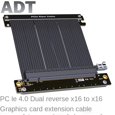 

PCI-E 4.0 Dual Reverse Graphics Card Extension Cable, PCIe 4.0 3.0x16 Full Speed Stable Compatible with ITX A4 Chassis