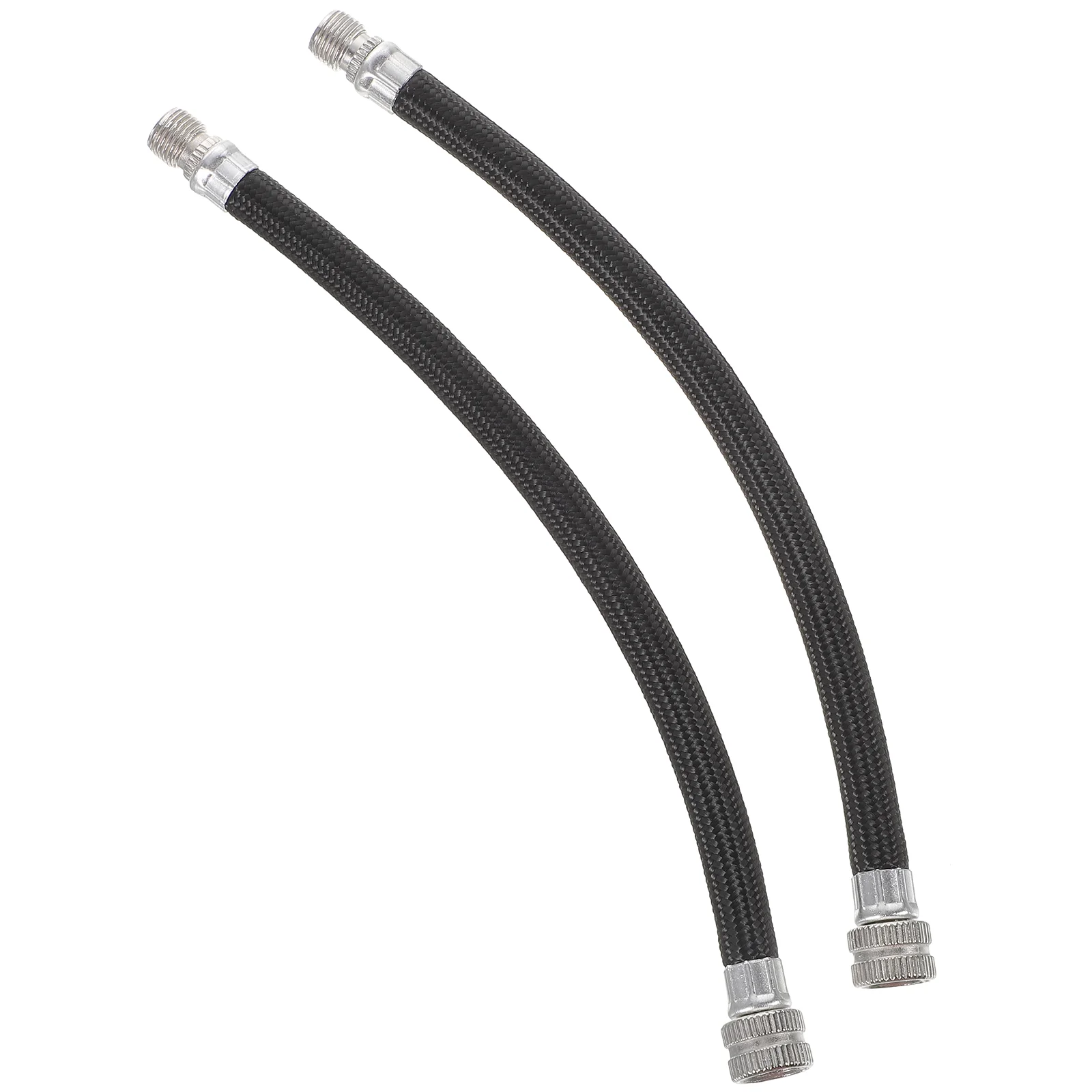 

2Pcs Pump Extension Hose Inflator Tube Pipe Cord for Schrader (Black)