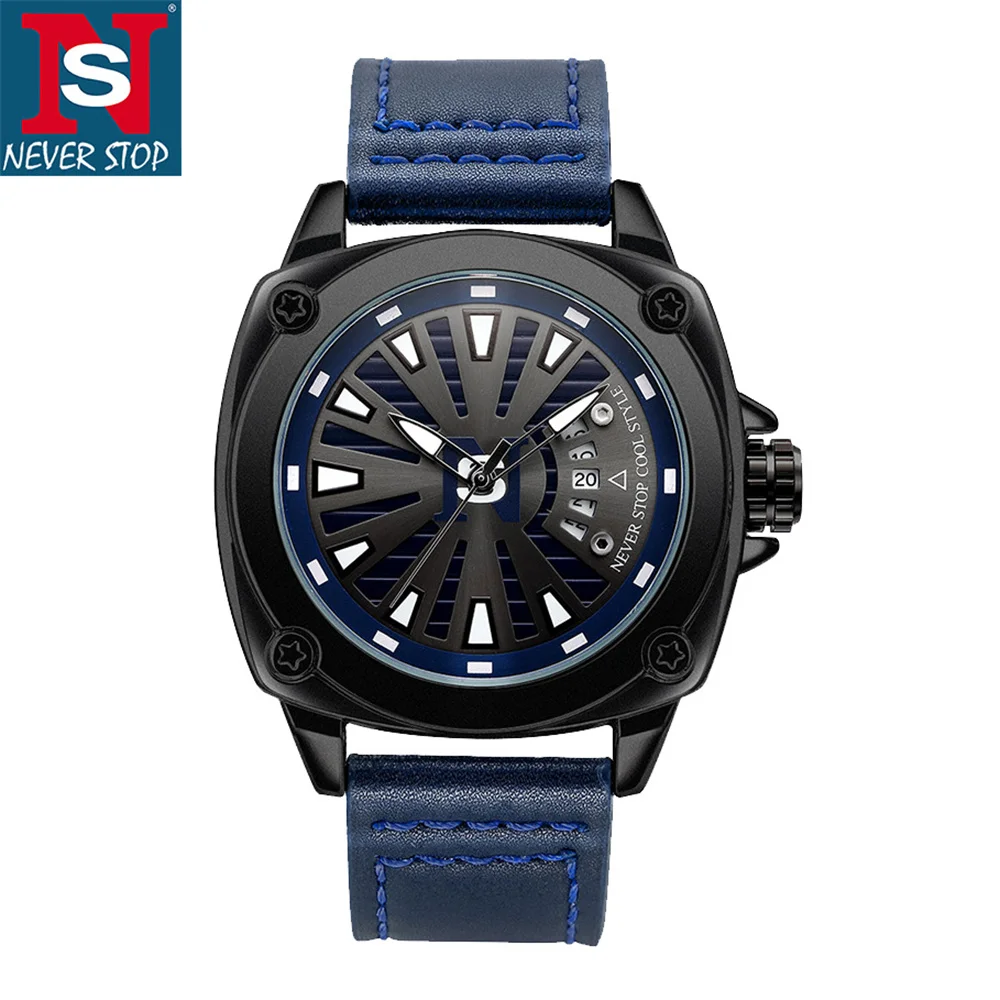

TOMI-NS New Fashion Trend Casual Simple Large Dial Three-Needle Calendar Quartz Belt Men's Watch with Gift Box Free Shipping
