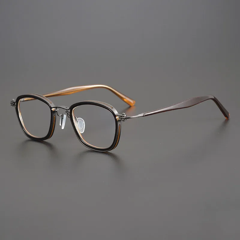 

Super Light Pure Titanium Eyeglasses Frame Fashion Square Acetate Myopia Optical Eyewear For Reading Computer Working