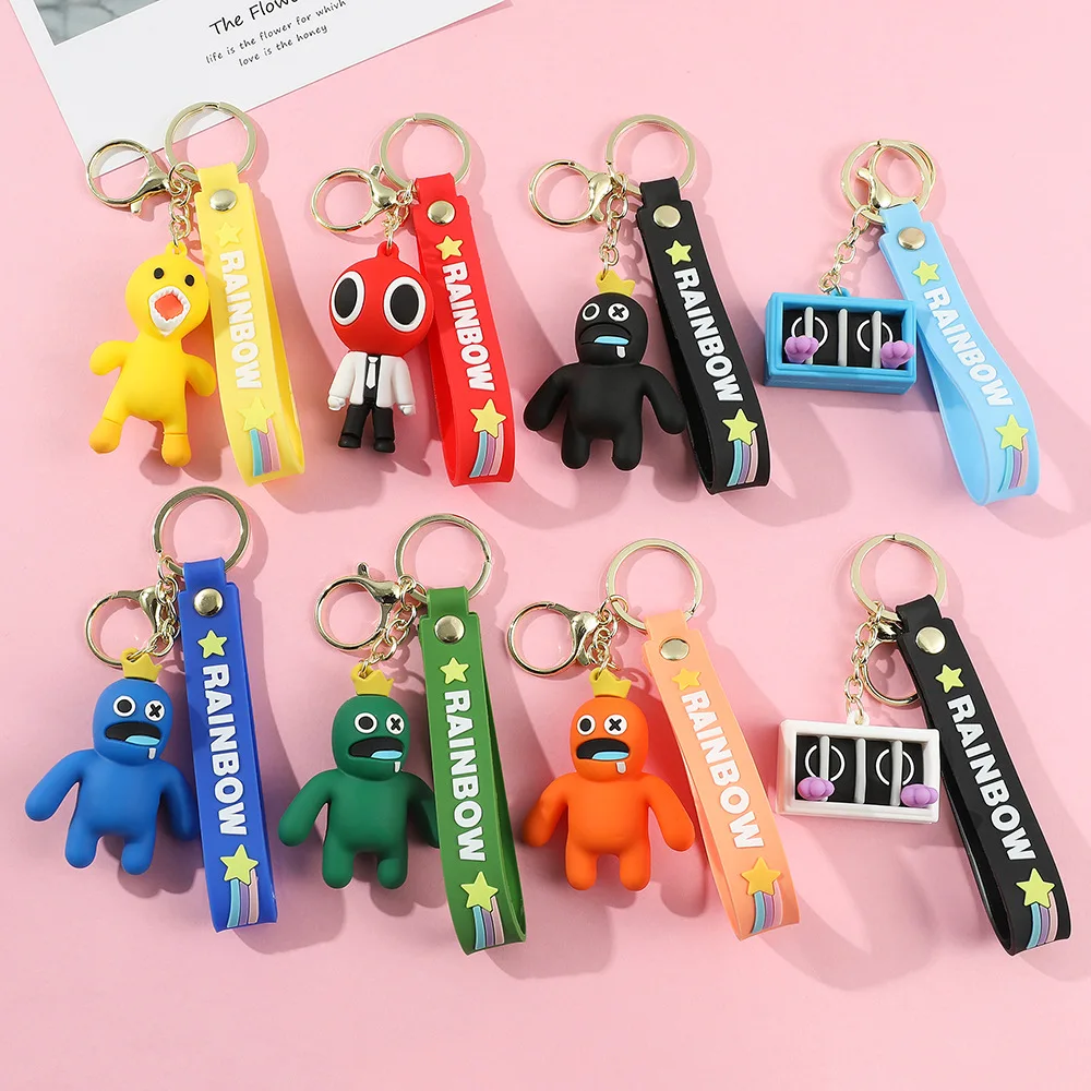 

Hot Game Rainbow Friends Keychains Anime Cute Blue Monster Car Key Chains Kawaii Toys Kids Christmas Gift Keyring