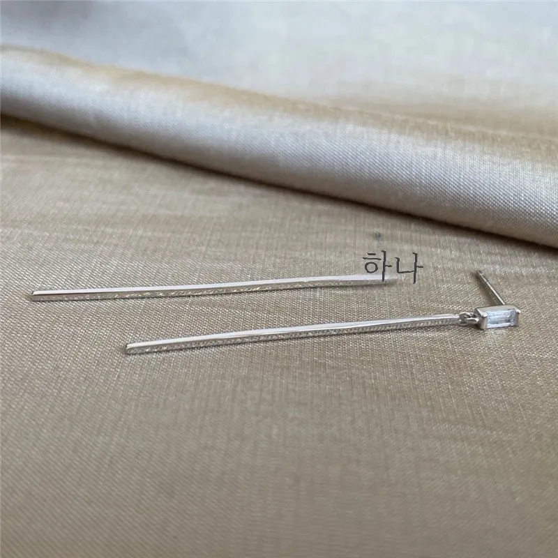 Серьги-гвоздики Litaiyuan Secretary Kim Same Sle с одним словом длинные серьги-гвоздики из