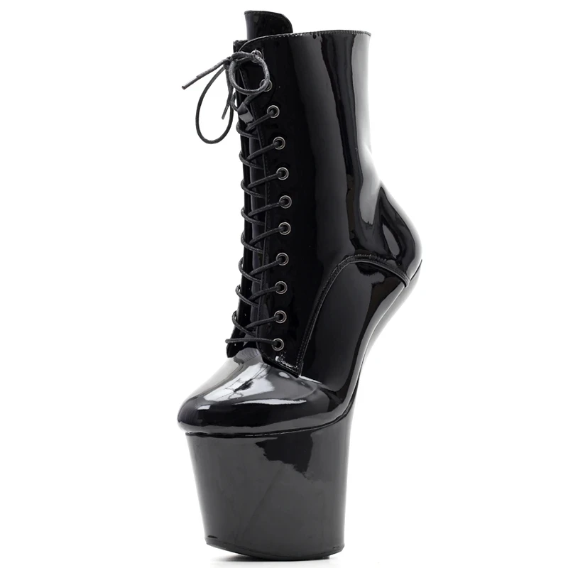 20CM Extreme High Heel Platform Ankle Boots Heelless No-Heels Pole Dance Cosplay Sexy Fetish Shoes Size 36-46
