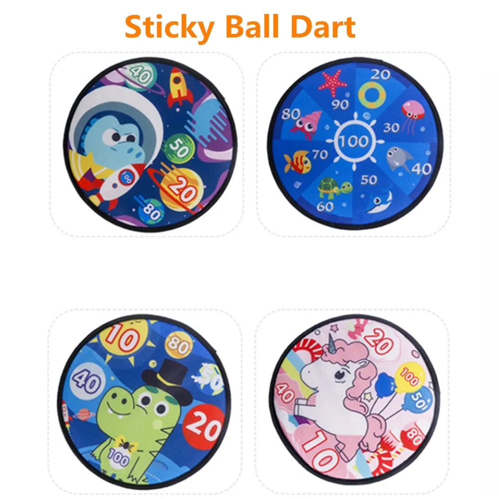 sticky ball Dart Board Games toy  with 2 Velcro ball 4pcs ball  46g  unicorn  Dart Board Games