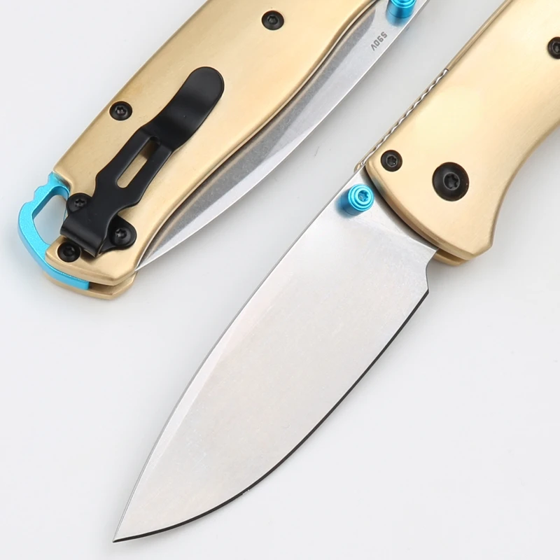 Фото Складной нож-бабочка BM535, карманный клинок Stonewash S30V, ручка из льняной/латуни, тактический, для самообороны, охоты, повседневного использования №3