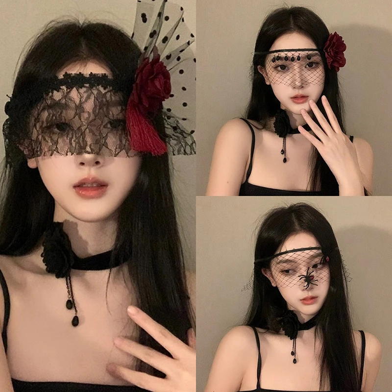 Повязка на глаза Женская экзотическая Стильная черная накладка с вырезами маска