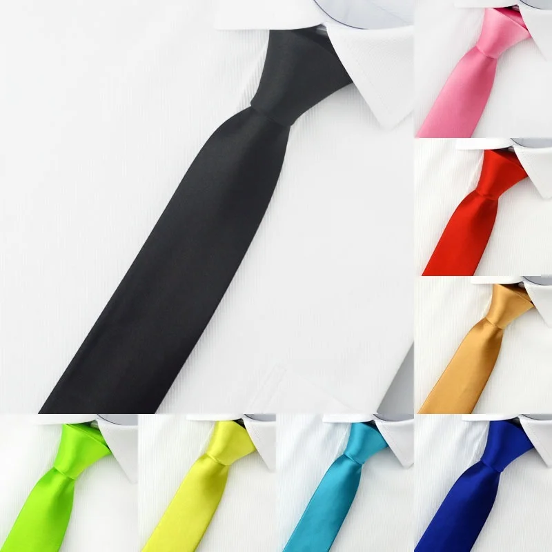 

5cm Mens Accessories Slim Skinny Gold Tie for Men Solid Bow Tie Satin Wedding Necktie Fake Collar Detachable Collar Shirts Tie