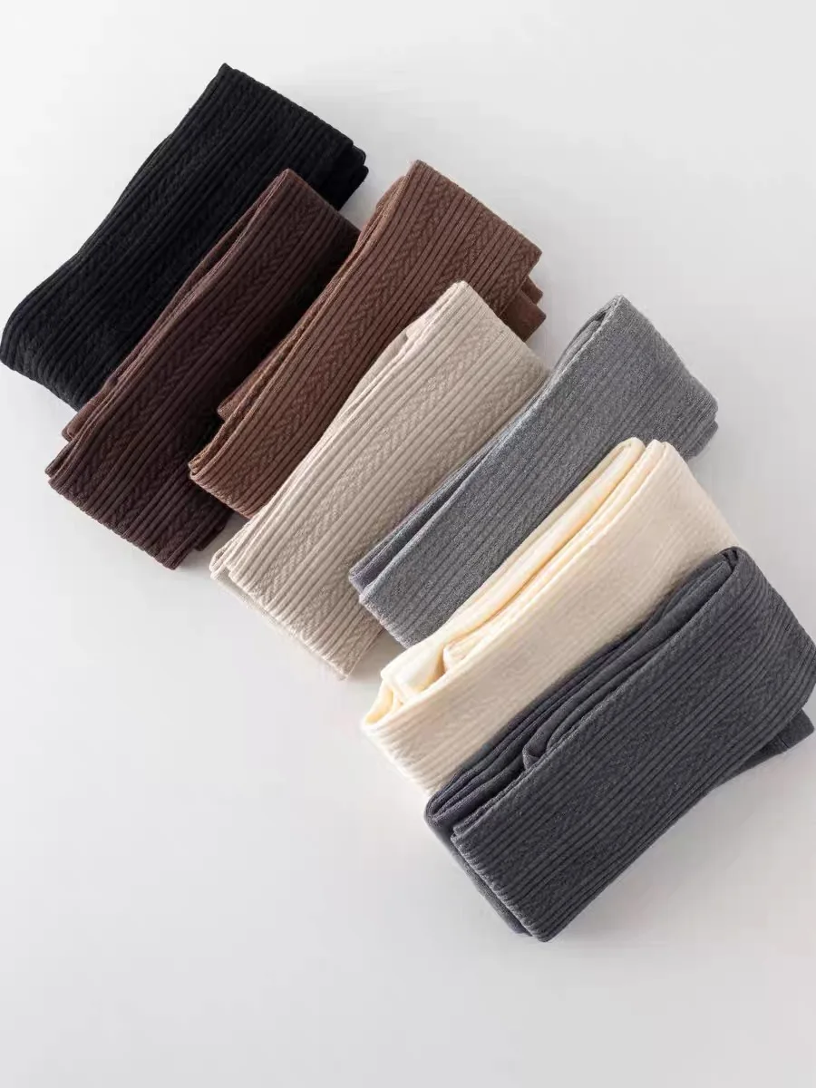 Весенне-осенние женские винтажные вязаные леггинсы Mori Girls Wheatear Jacquiard 300D в