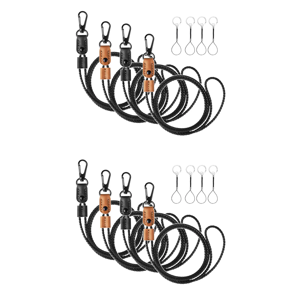

8 Sets of Portable Lanyards Convenient Key Chains Hanging Ropes Knitting Key Chains