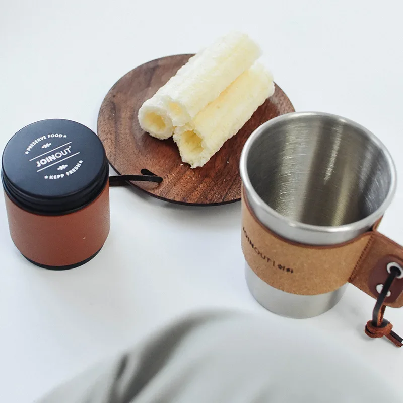 Портативная ручная кружка из нержавеющей стали для улицы с ручкой модная