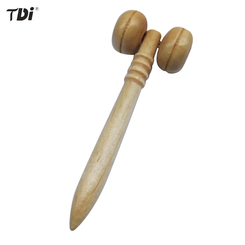 

Wooden Eye Face Roller Massager Slimming Face-lift Massage Tool Health Care Primary Wood Color for Relaxing Neck Chin 10.5CM