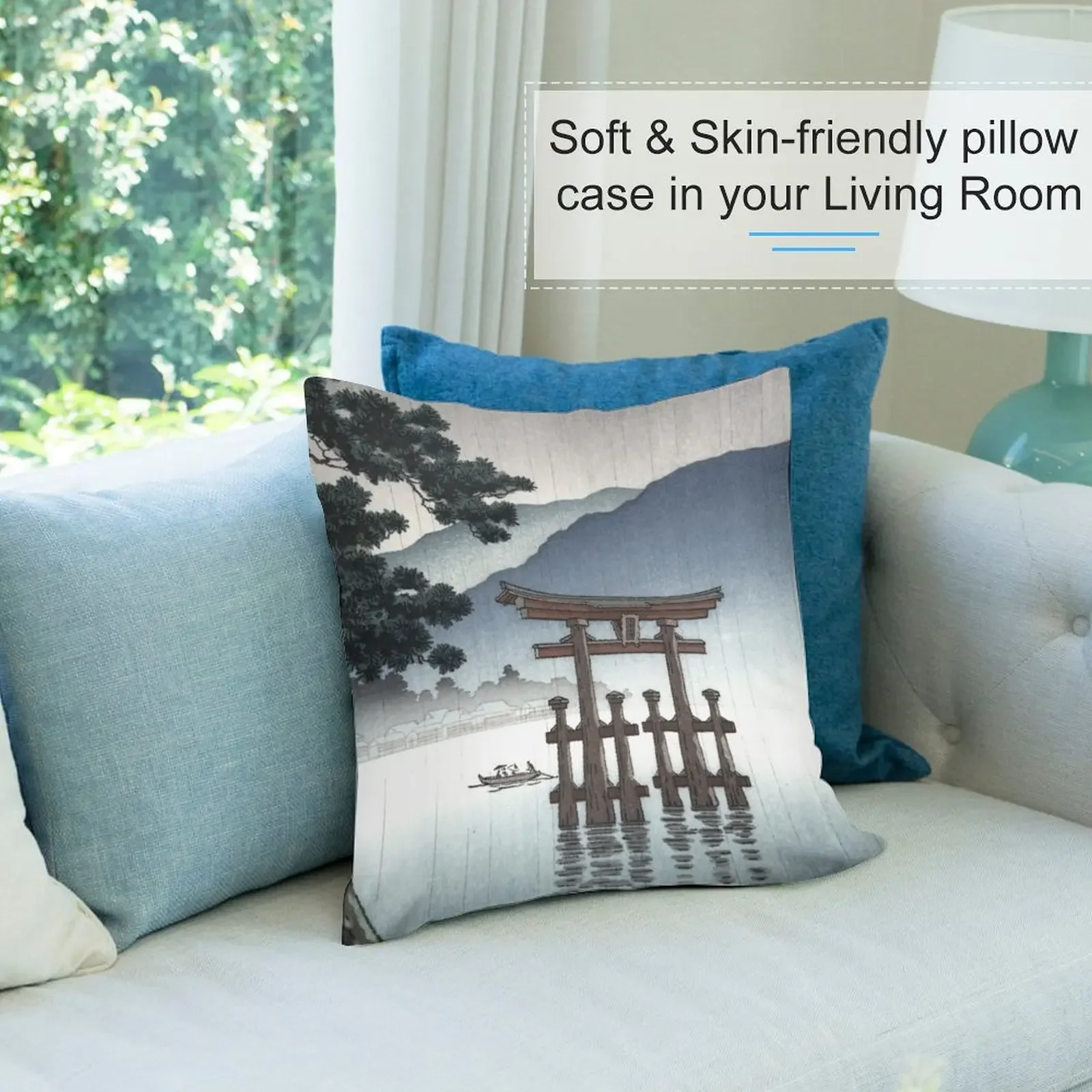 Tsuchiya Koitsu - Aki Miyajima Печатная декоративная подушка из полиэстера