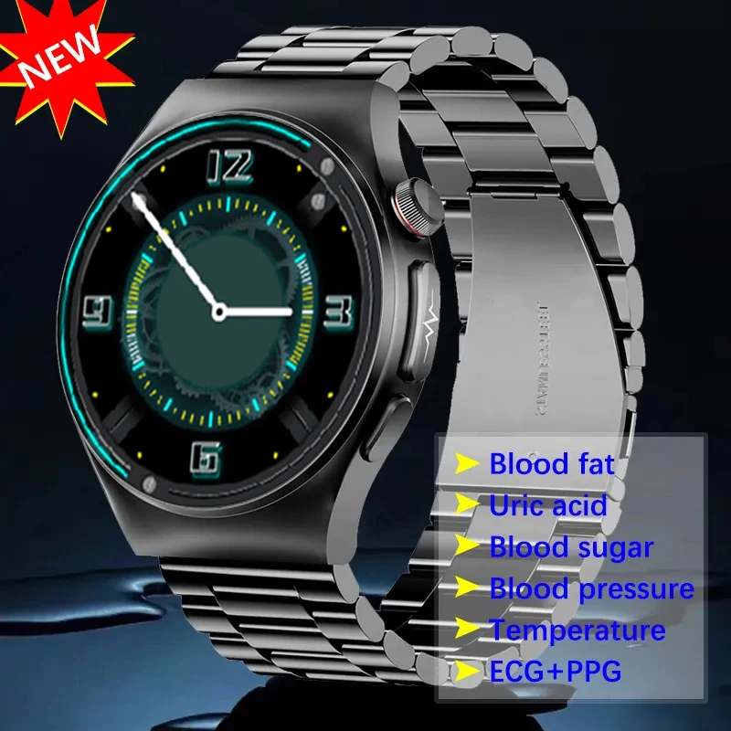 

AI Medical Diagnosis Smart Watch Blood Sugar Blood Lipid Uric Acid Monitor HRV ECG Smartwatch Bluetooth Call for Men Women 2023