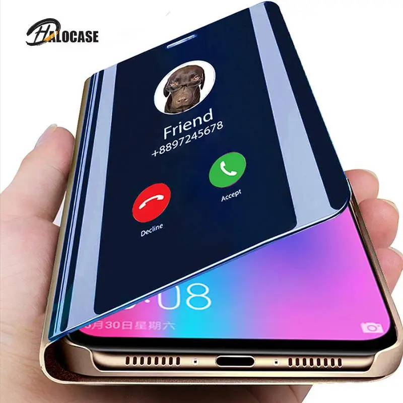 

Smart Mirror Flip Case For Samsung Galaxy Note 9 8 10 20 S21 S20 FE S8 S9 S10 Plus S10e S7 Edge M21 M12 M31 Ultra Cover Coque