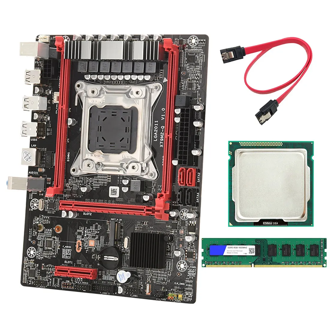 

Материнская плата X79 (X79M-Q) с E5-2670 V2 CPU + 8G DDR3 RAM LGA 2011 2XDDR3 ECC RAM PCIE16X 4X USB2.0 SATA2.0 материнская плата