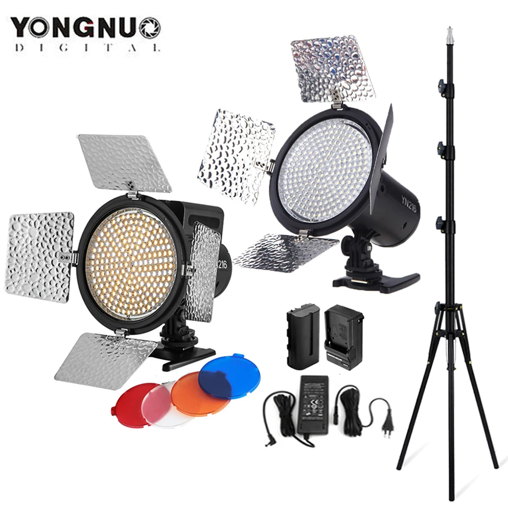 Yongnuo YN216 5500K/3200-5500K Bi-color LED Video Fill Light Lighting 4 Color Filters YN-216 for DV DSLR Camera Canon Nikon Sony enlarge