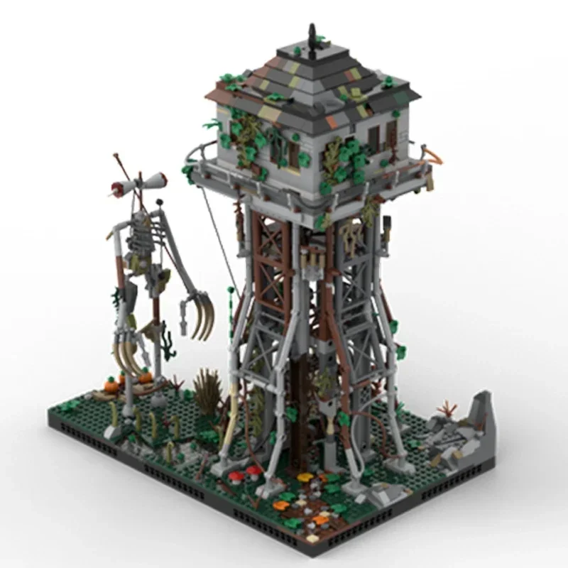 Строительные блоки Moc, модульный вид на улицу, брошенная сторожевая башня, технические кирпичи, сборка своими руками, строительные игрушки для детей, праздник (art.: 3920cb2a62316) - 3920cb2a62316