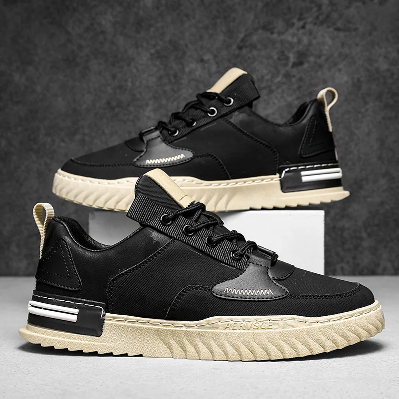 

Platform Shoes for Men Sneakers Lace Up Men's Casual Shoes Outdoor Walking Shoes Flats Male Handmade Leisure Skateboard Shoes