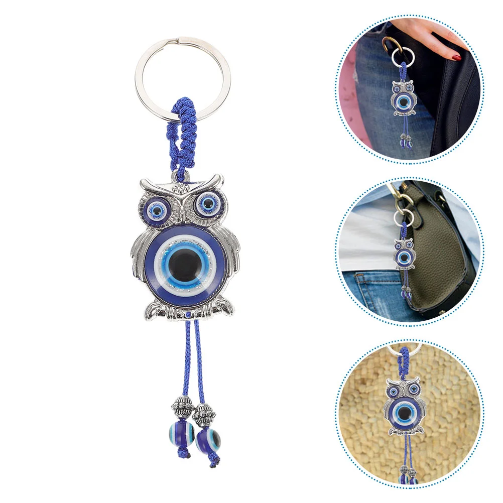 

Owl Evil Eye Keychain Car Key Hanging Ornament Hanging Charm Key Ring Decor