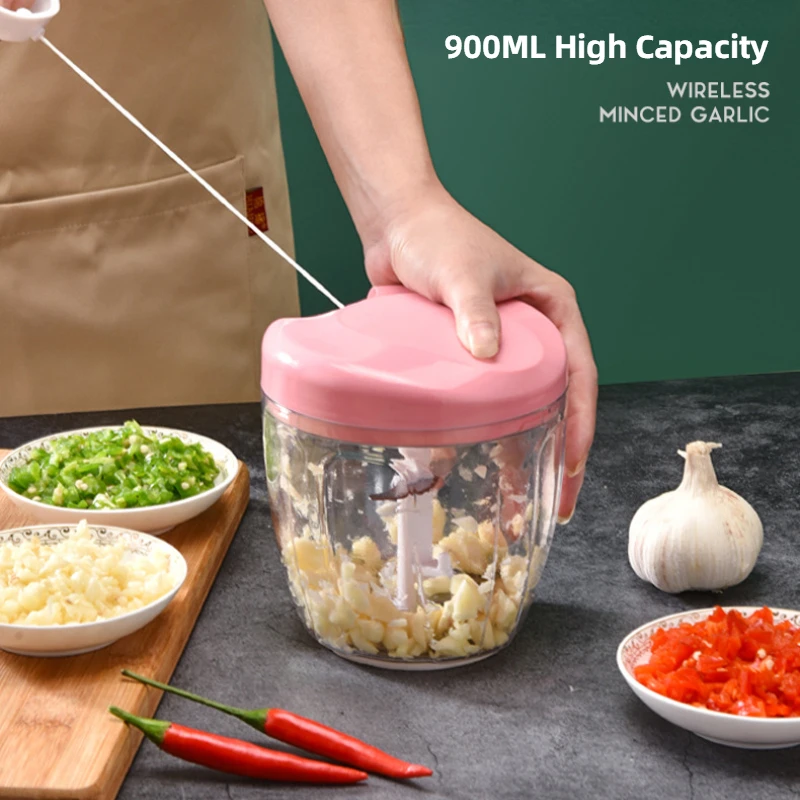 

Multi-function Garlic Grinding Chopper 900ML Manual Garlic Masher Food Vegetables Cutter Meat Grinders Kitchen Cooking Gadgets