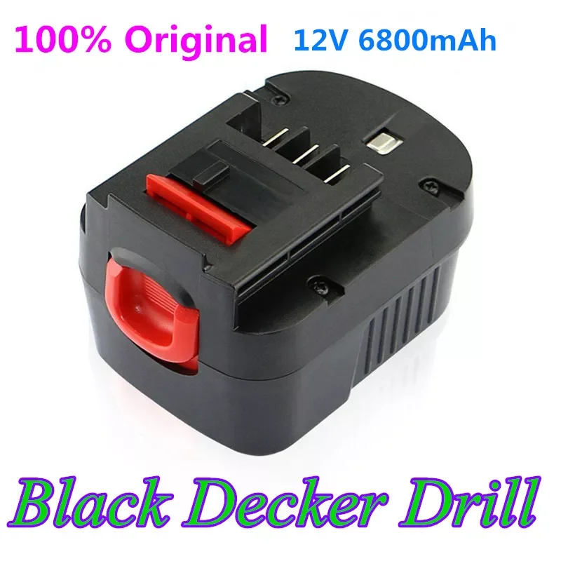 

NEW2023 12V 6800mah Rechargeable Tool Battery for Black&Decker A12 A12EX FSB12 FS120B A1712 HP12K HP12 Ni-MH Replacement Dri