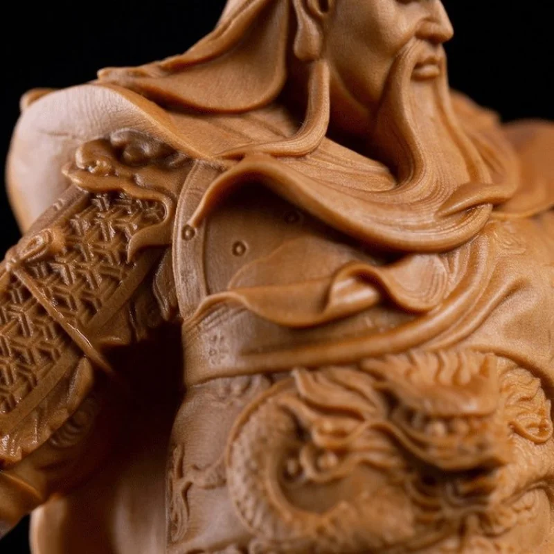 Резная статуя Гуань Гонг в китайском стиле и антикварная фигурка украшение для