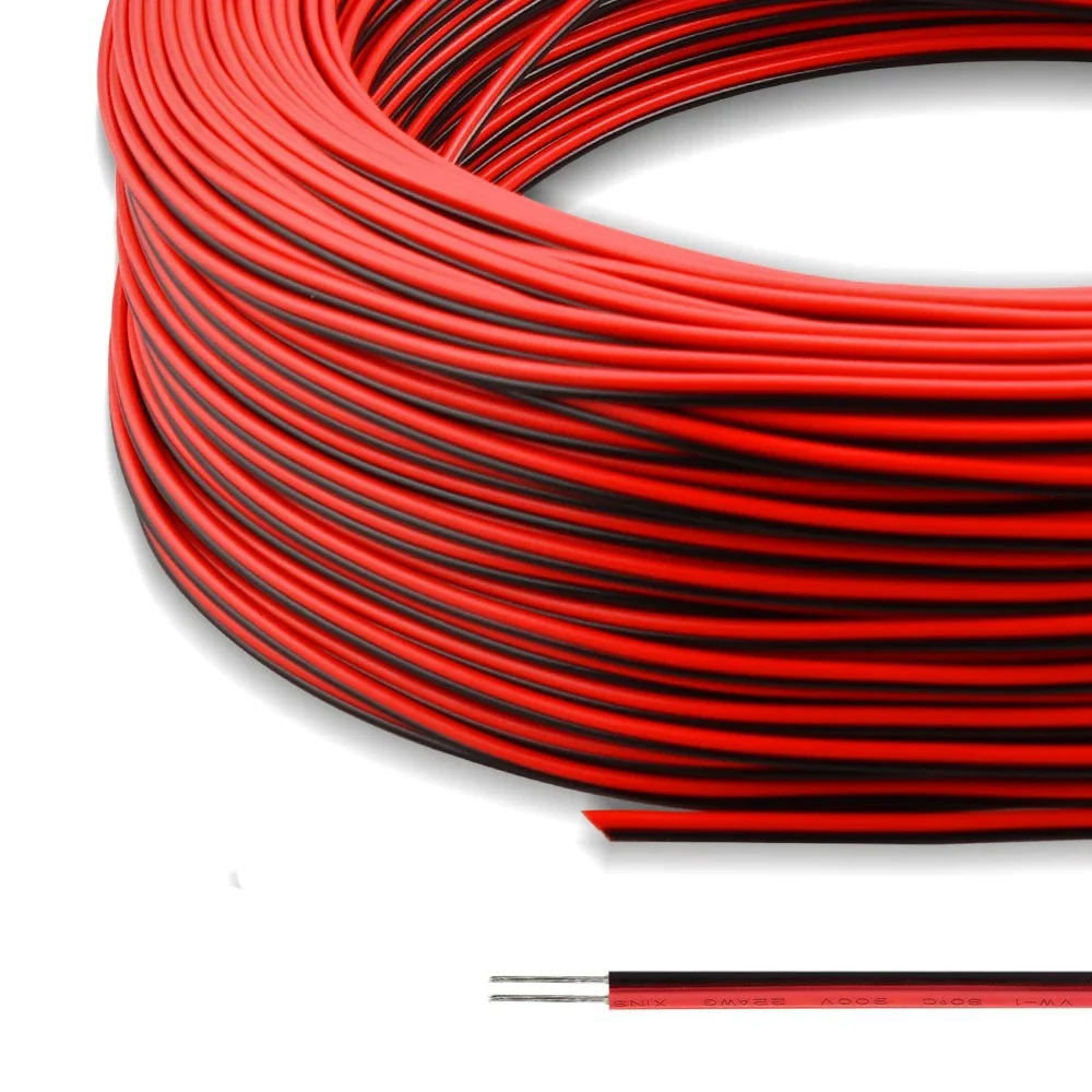 

Электрический удлинительный кабель 22AWG, медный, красный-черный, для светодиодной ленты