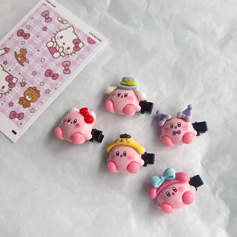 

2 шт. новые Мультяшные шпильки Kirby шпильки для волос мини шпилька для волос с мультяшным сердцем Милая Студенческая боковая шпилька для волос для студентов и детей