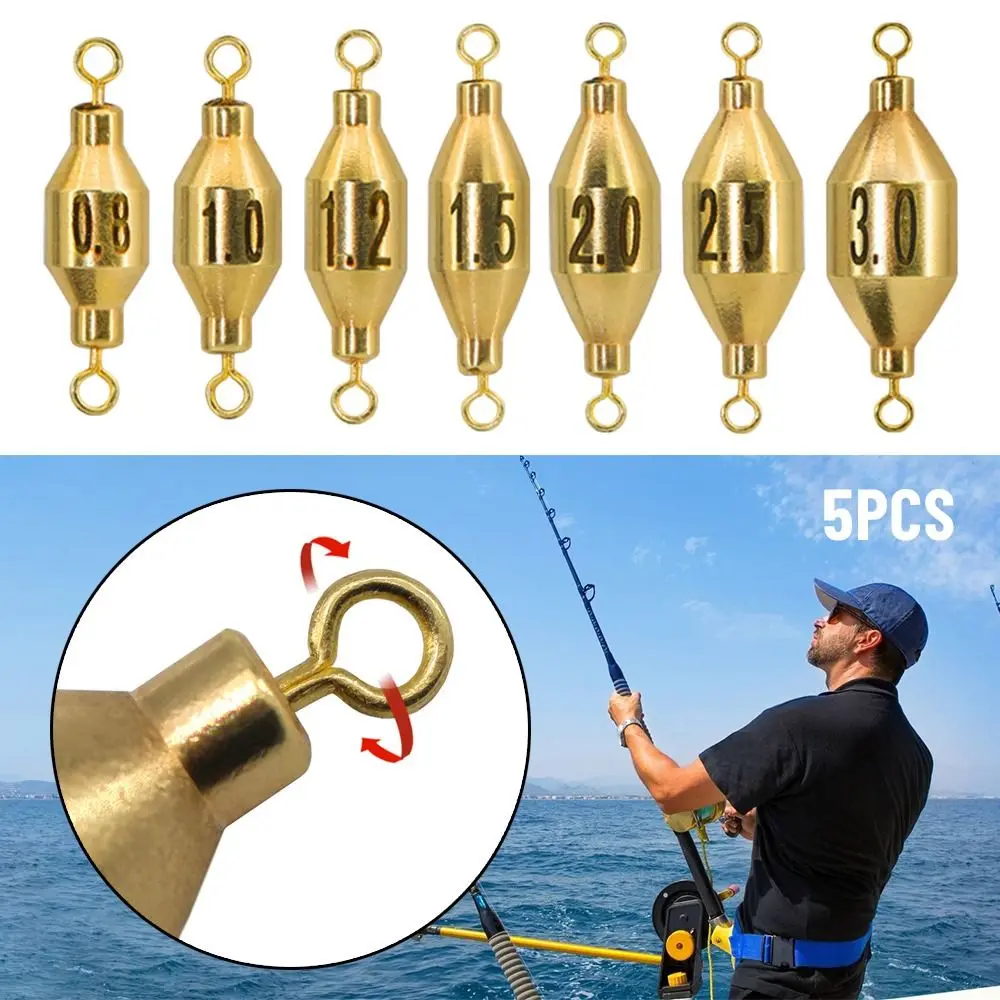 

5Pcs copper sinker fishing swivels lead Rocky counterweight accessories fishing tackle sea rock fishing