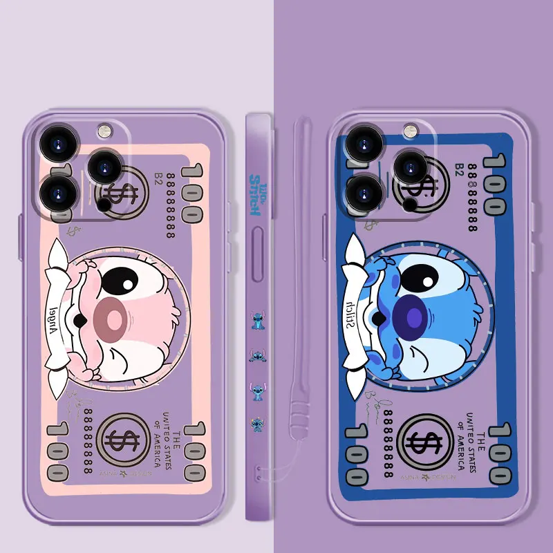 

Liquid Silica Gel Case for Apple iPhone 13 12 Mini 11 Pro X XR XS Max 7 8 Plus 6 6S SE2022 Fashion Soft Phone Cover Stitch Money