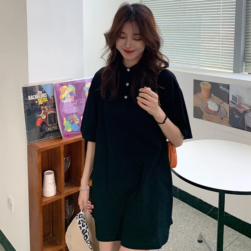 

Новая летняя стильная свободная тонкая футболка-юбка, трендовая белая