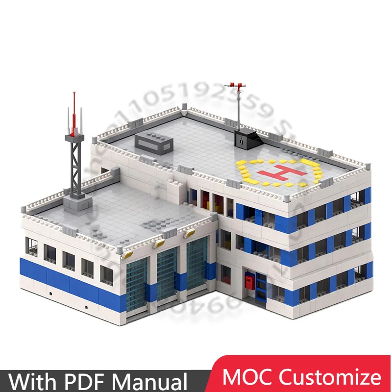 Фото 5023 деталей Модульный конструктор THW Station MOC, настраиваемый, простой в сборке, технологичный, для мальчиков, праздничный подарок №1