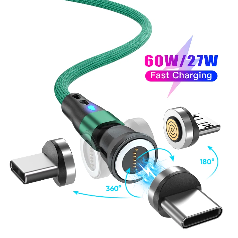 PD 60 Вт Магнитный кабель для Samsung Galaxy F05 M14 Blackview BV8100 OnePlus Ace 3 Google Pixel 9 Motorola Moto S50 TCL 50