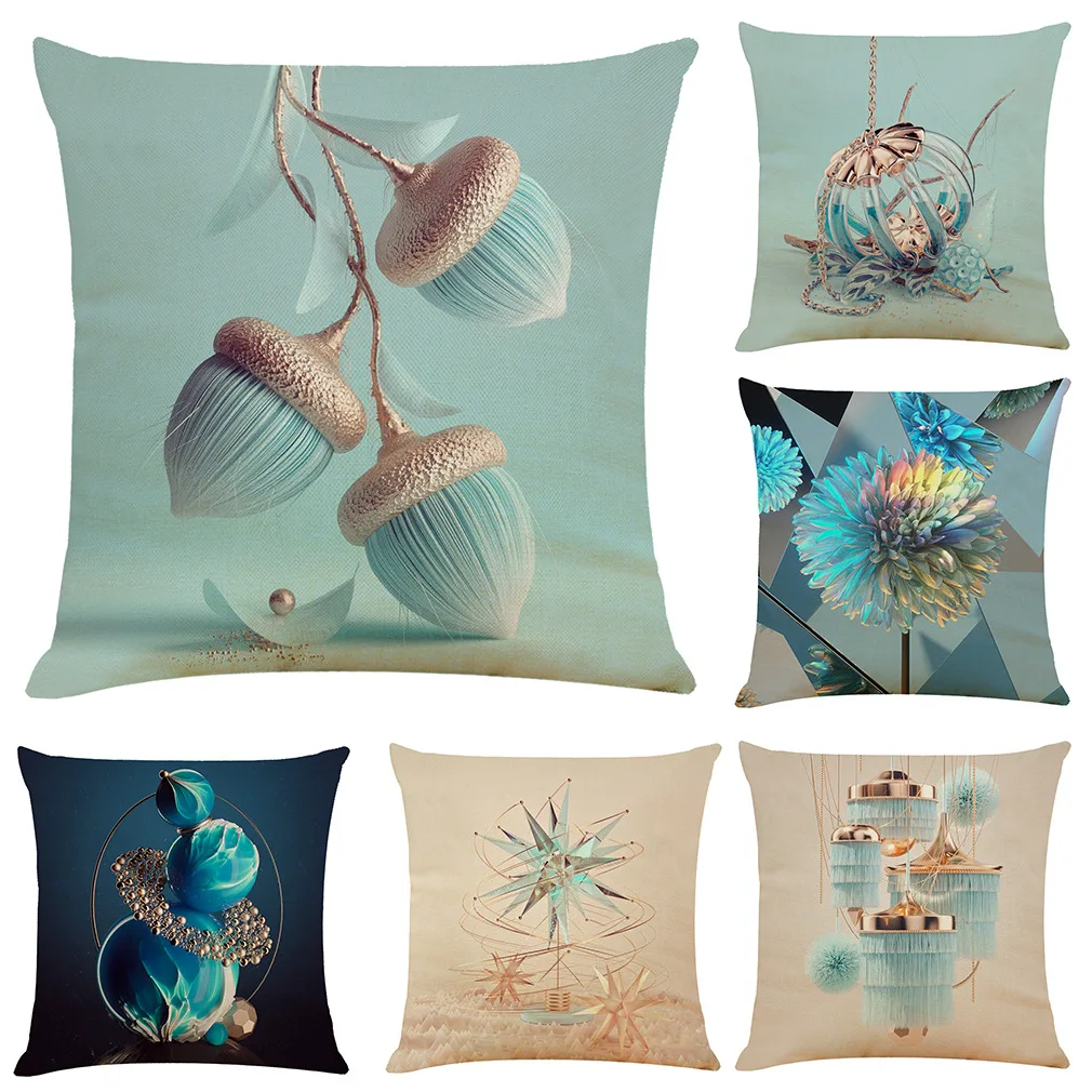 

Pillow Case Throw Pillow Case Art Flower Throw Pillow Case Modern Cushion Cover Square Pillowcase Decoration for Sofa Bed Chair