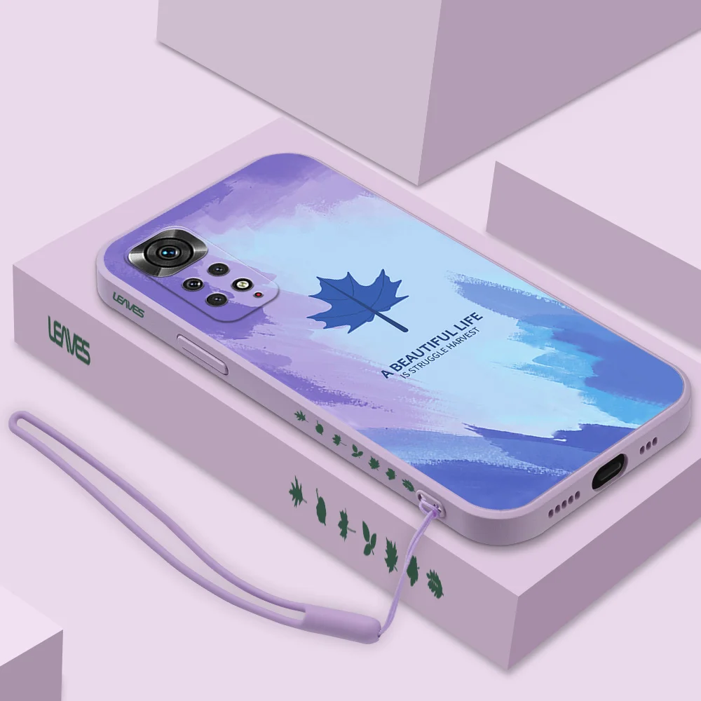 

Maple Leaf Liquid Silicone Phone Case For Redmi Note 11 Pro Plus Note 9 Pro Max 7 8 Pro 10S 9S Case For Redmi 9T 9A 9C NFC Cover