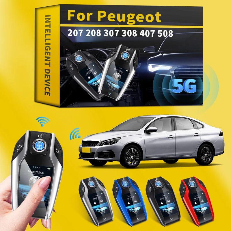 

For Peugeot 207 208 307 308 407 508 Modified Smart Remote Key LCD Screen Display Screen Touch Screen One-button Start Smart Key