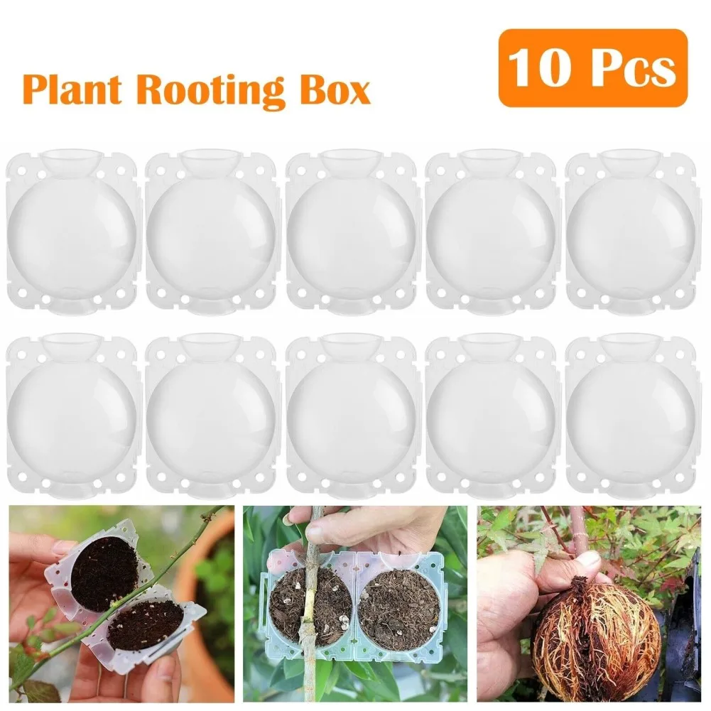 

10pcs Plant Rooting Ball High Pressure Graft Breeding Case Nursery Box Propagation Jardinage Plant Root Pot Garden Accessories