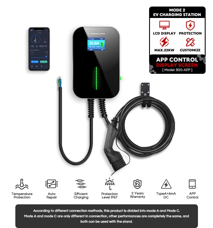 

3 phase AC home charging car charger 11kw ev wallbox with APP