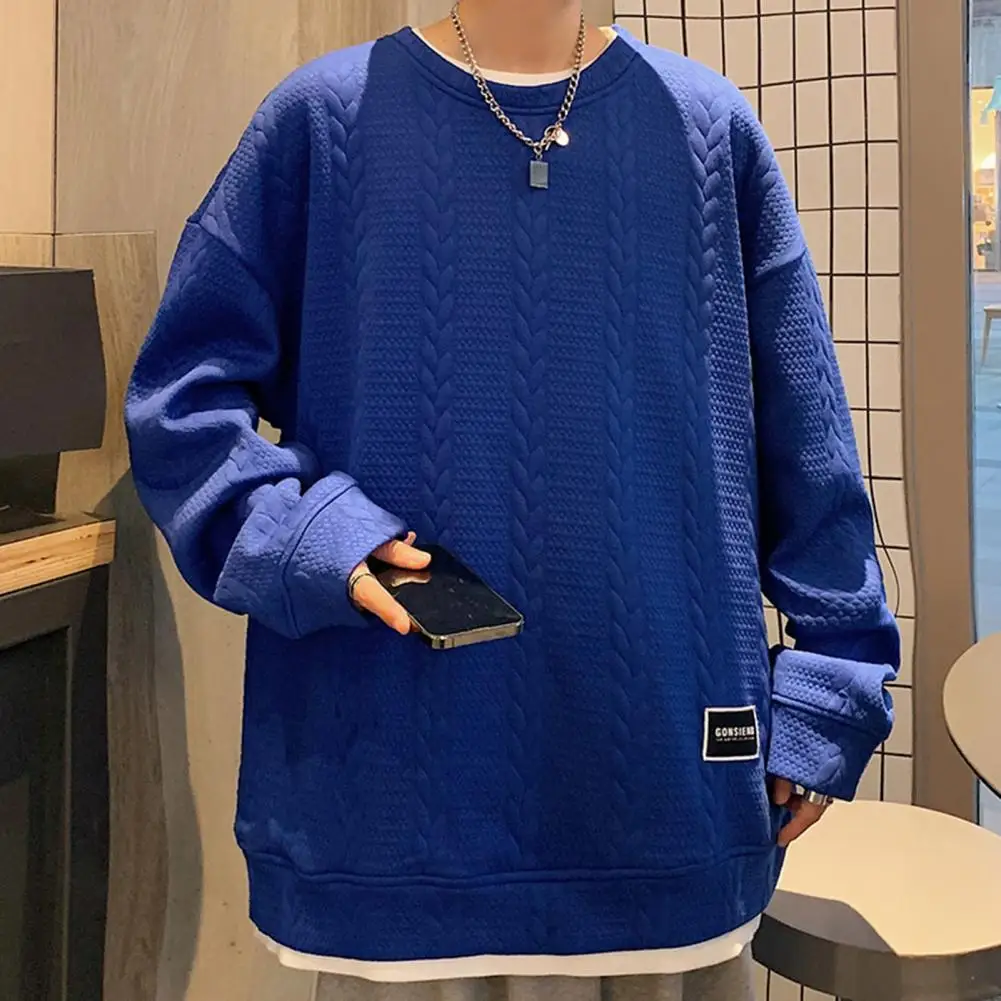 Свитшот мужской однотонный с круглым вырезом