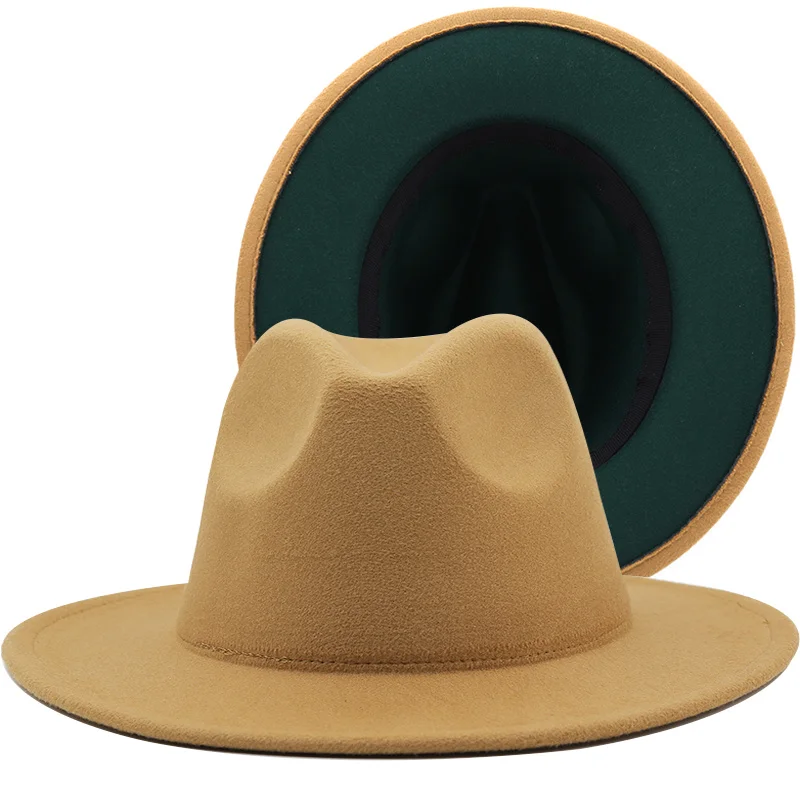 

Фетр New Tan Green для пэчворка, искусственная Мужская Женская и Мужская шерстяная фетра с плоским козырьком, фетровая винтажная шляпа