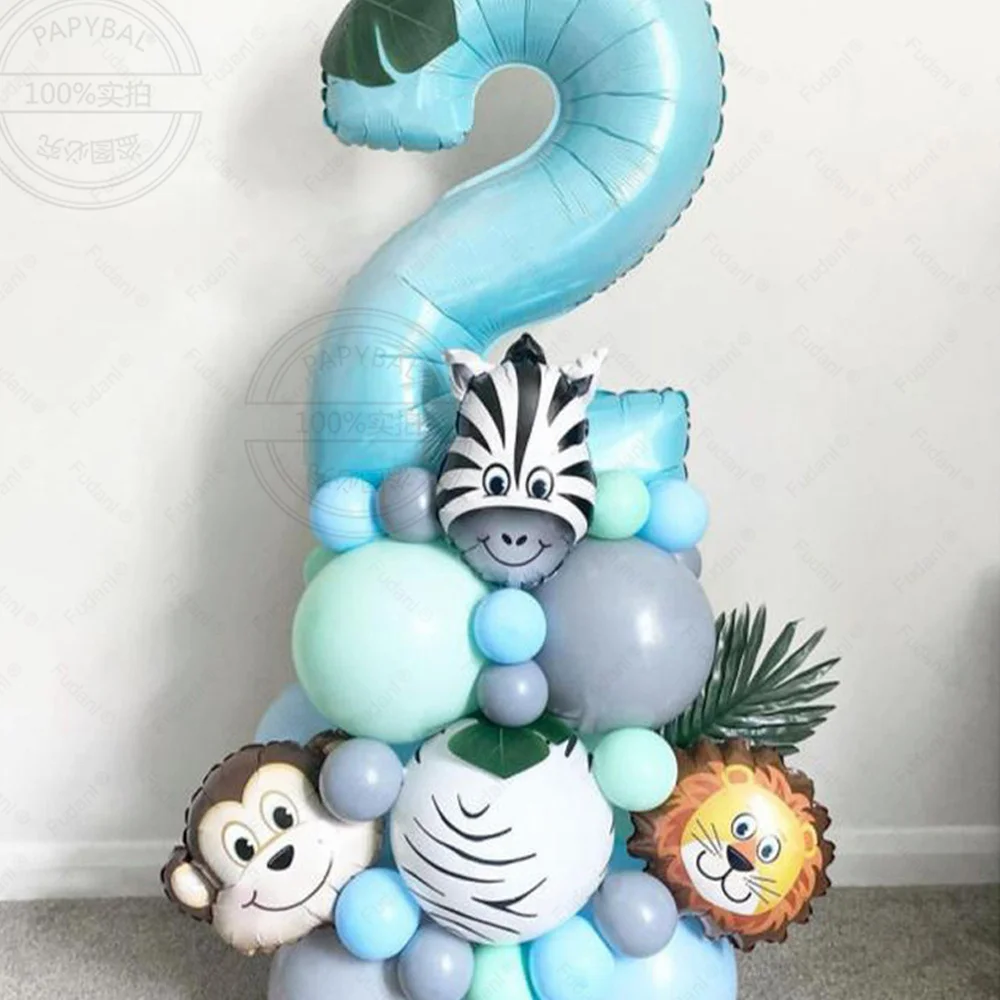 

37 шт., 40 дюймов, голубые цифры, 1-9