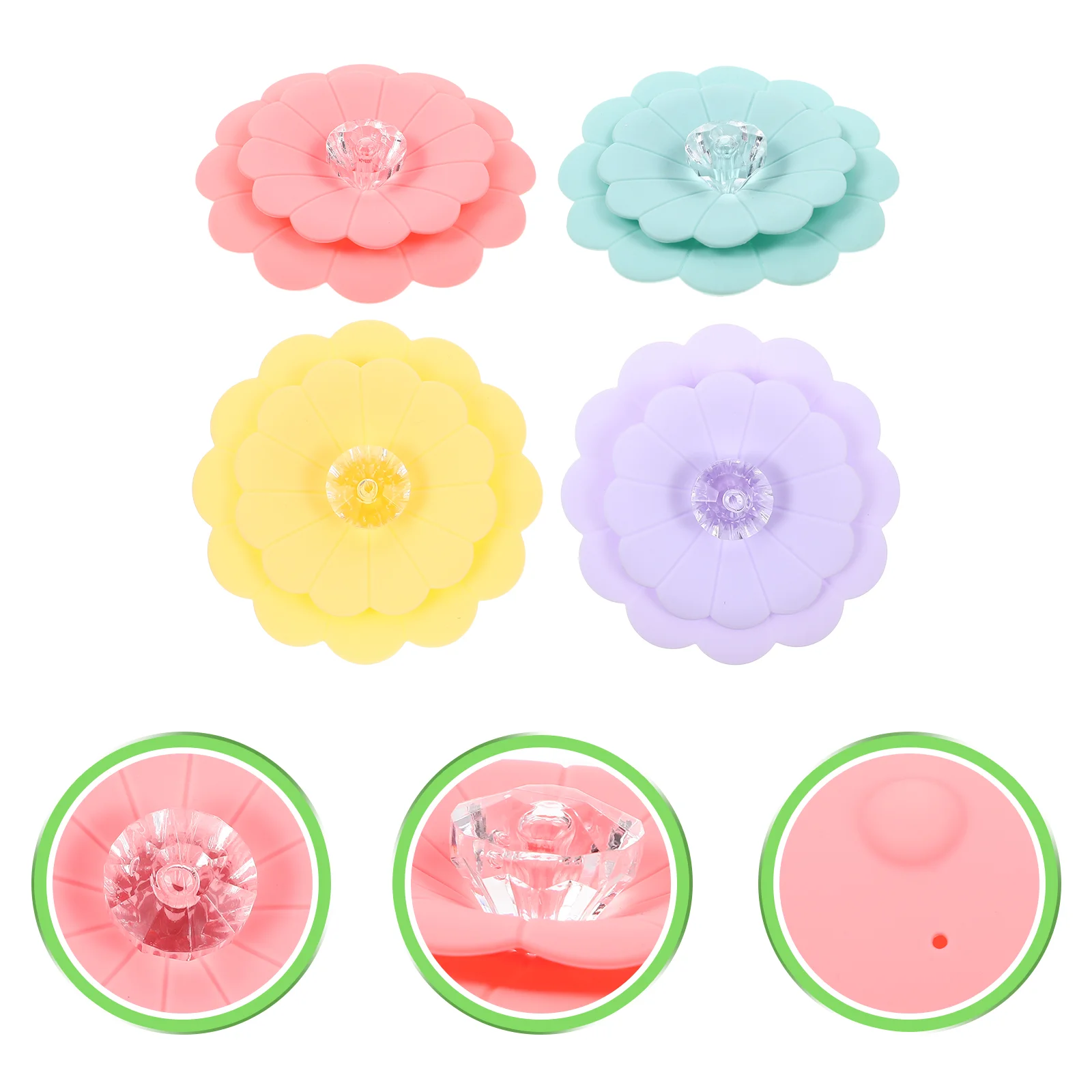 

Cup Cover Lid Silicone Lids Mug Covers Drinks Drink Tea Can Drinking Airtight Seal Flower Proof Coffee Hot Scrunchie Protector