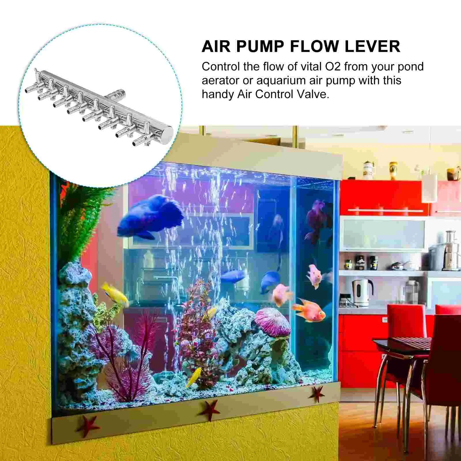 2-ходовой воздушный фитинговый насос для аквариума рычаг потока трубка