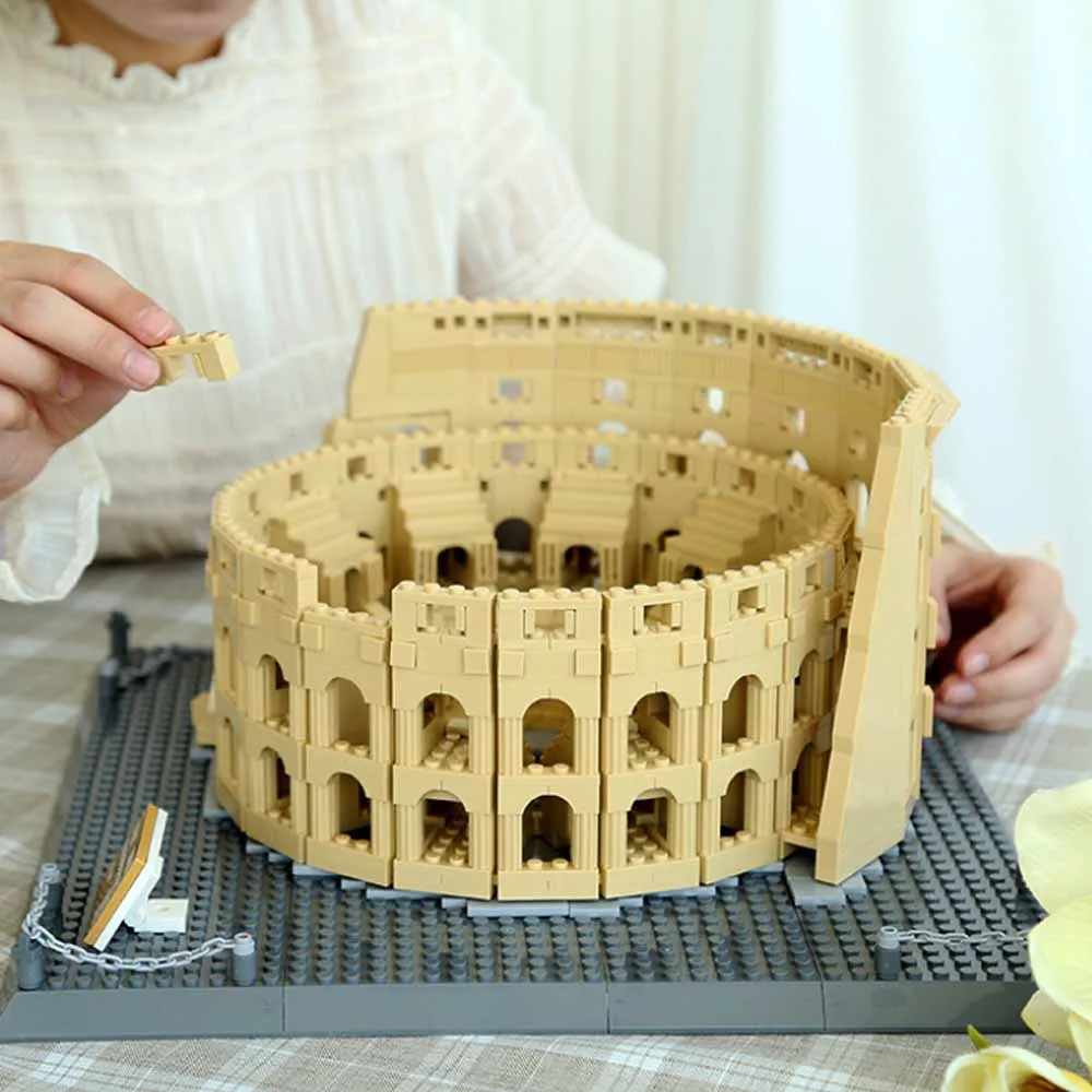 

1758 шт. римские колоссейские игрушки, статуя, песочный стол, строительные блоки, кирпичи, настольное украшение, Классическая архитектура, скульптура