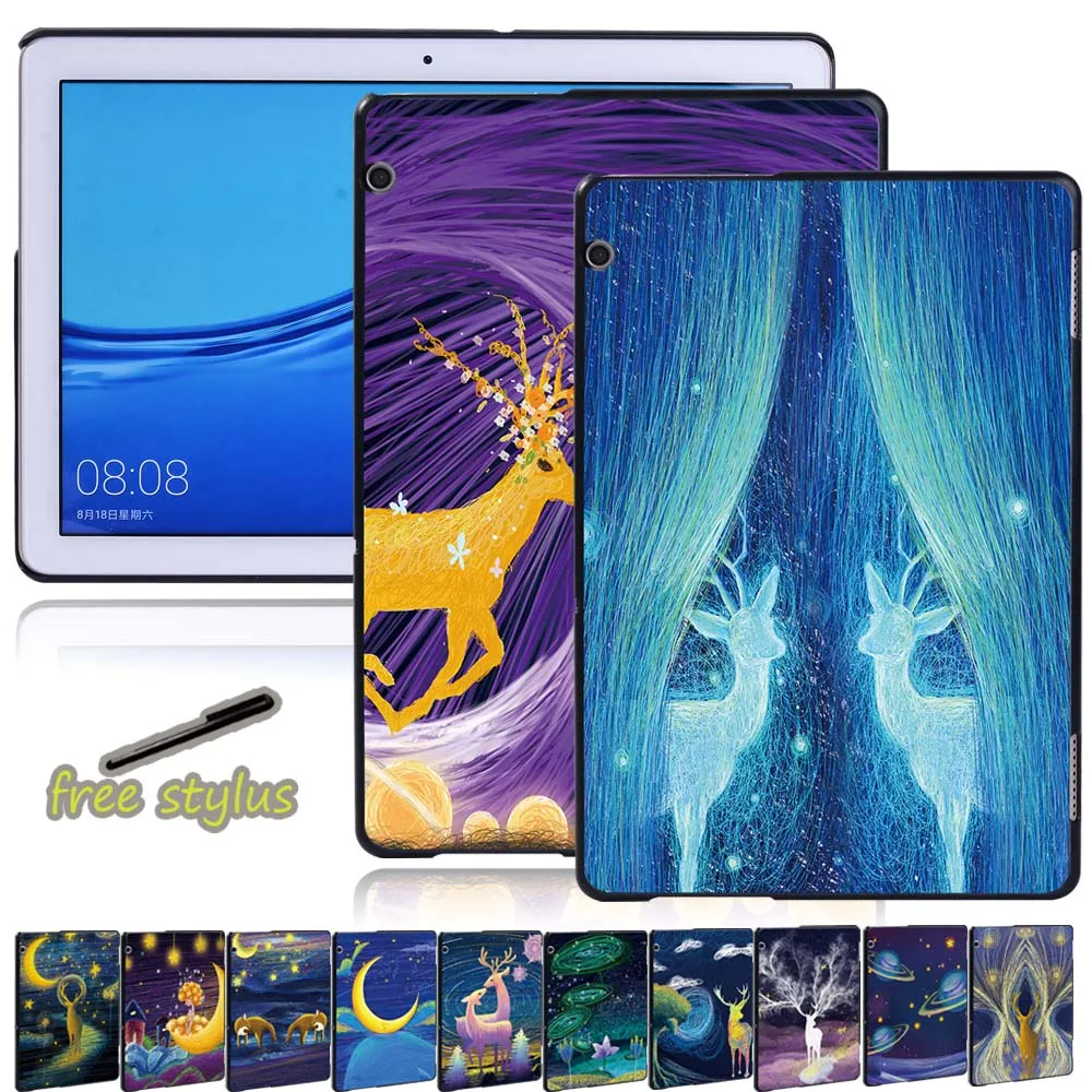 

Shockproof Back Case for Huawei MediaPad M5 Lite 10.1/M5 Lite 8/T3 8.0/T3 10/T5 10 Inch Frame Hemming Tablet Case + Free Stylus