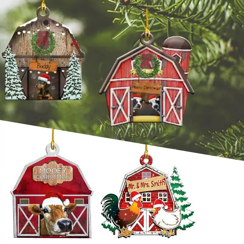 

Новогодняя елка, подвесные украшения, подвесная акриловая подвеска, Рождественская елка, деревенские украшения, товары для рождественской ...